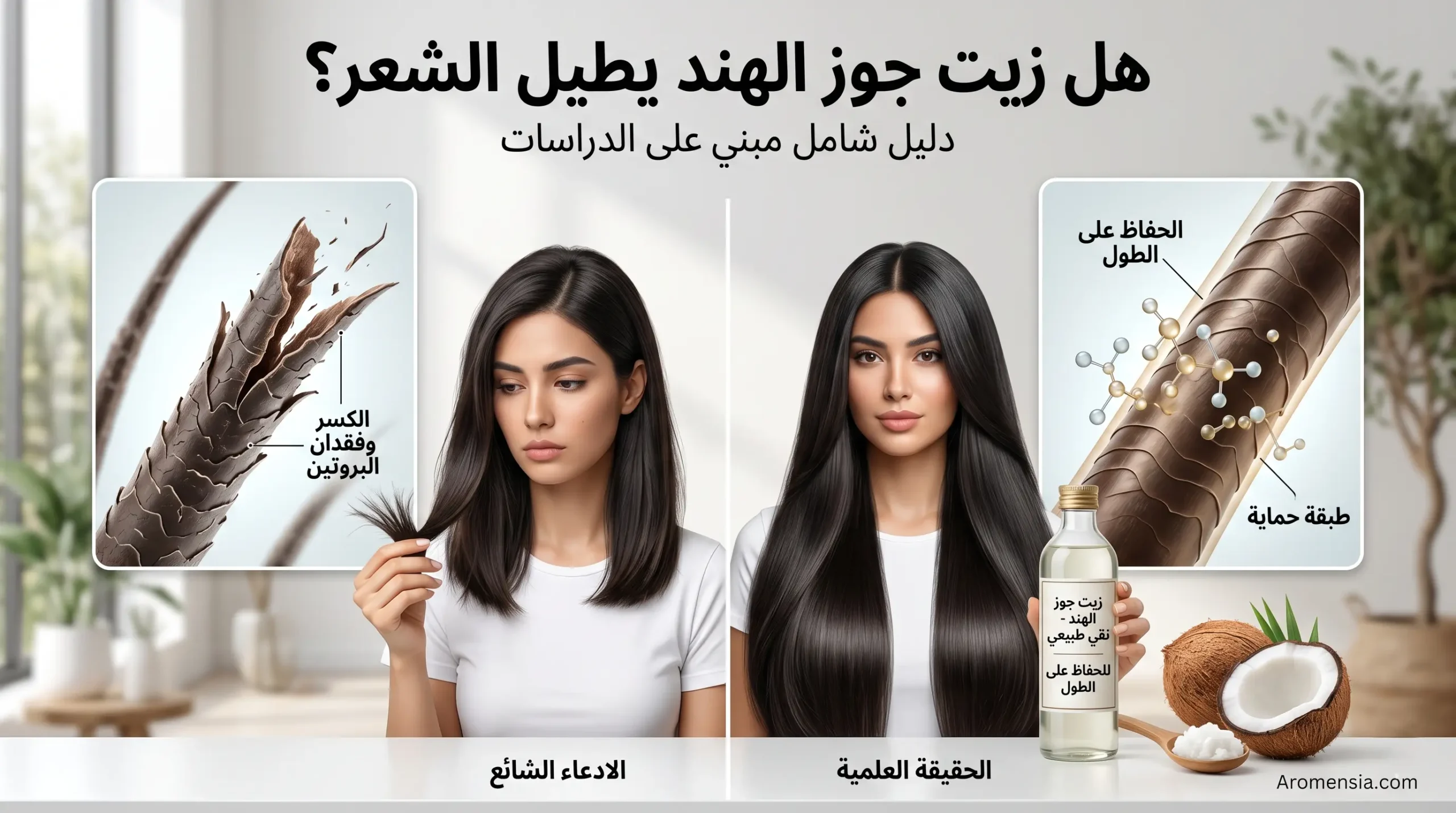 هل زيت جوز الهند يطيل الشعر